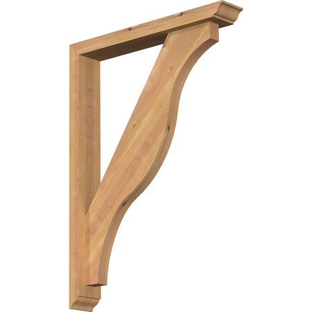 Ekena Millwork Funston Traditional Smooth Bracket w/ Offset Brace, Western Red Cedar, 3 1/2"W x 22"D x 30"H BKT0402X22X30FST01SWR